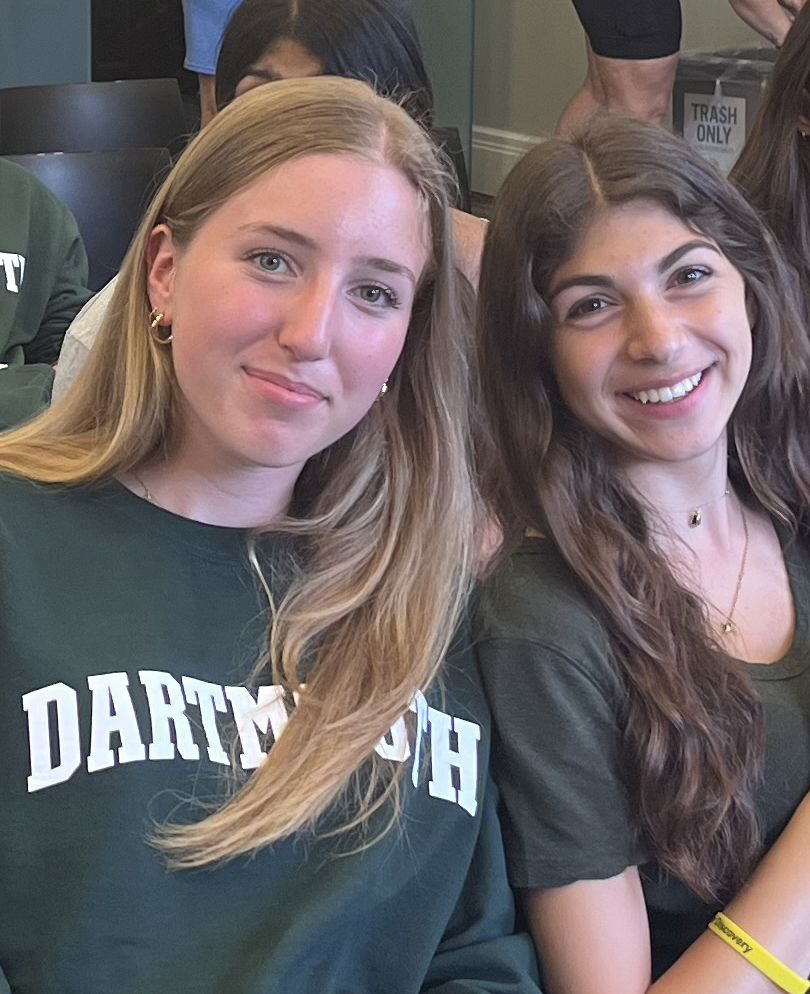 Two girls smiling