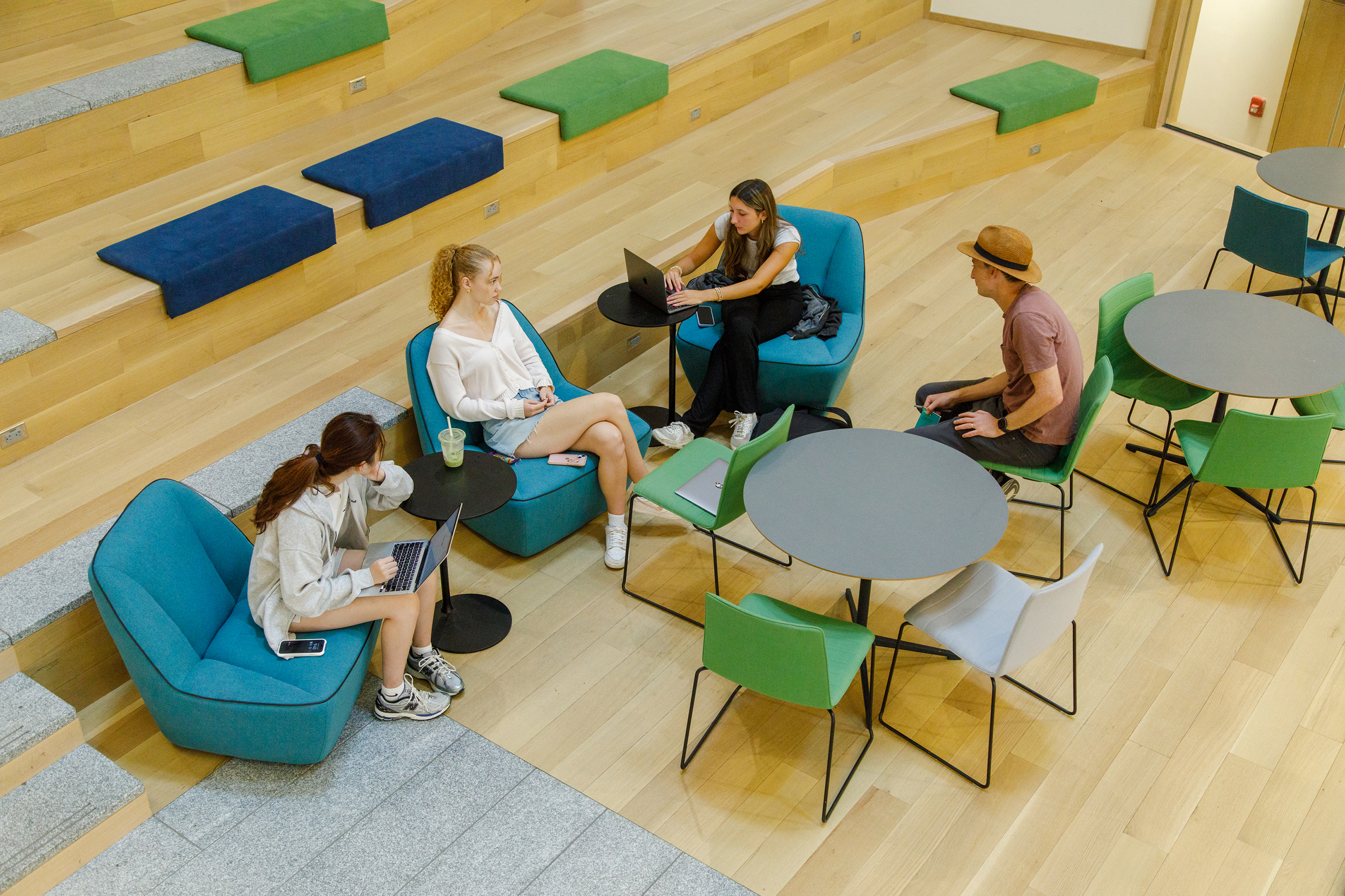 Students study in the ECSC atrium