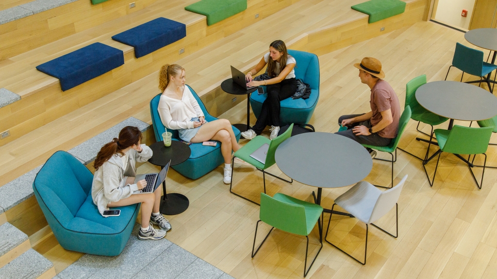 Students study in the ECSC atrium